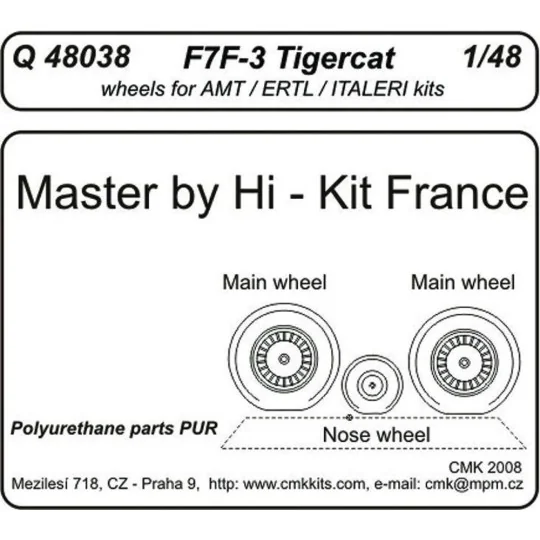 F7F-3 tigercat wheels für Revell Bausatz, 1/48 - CMK 129-Q48038