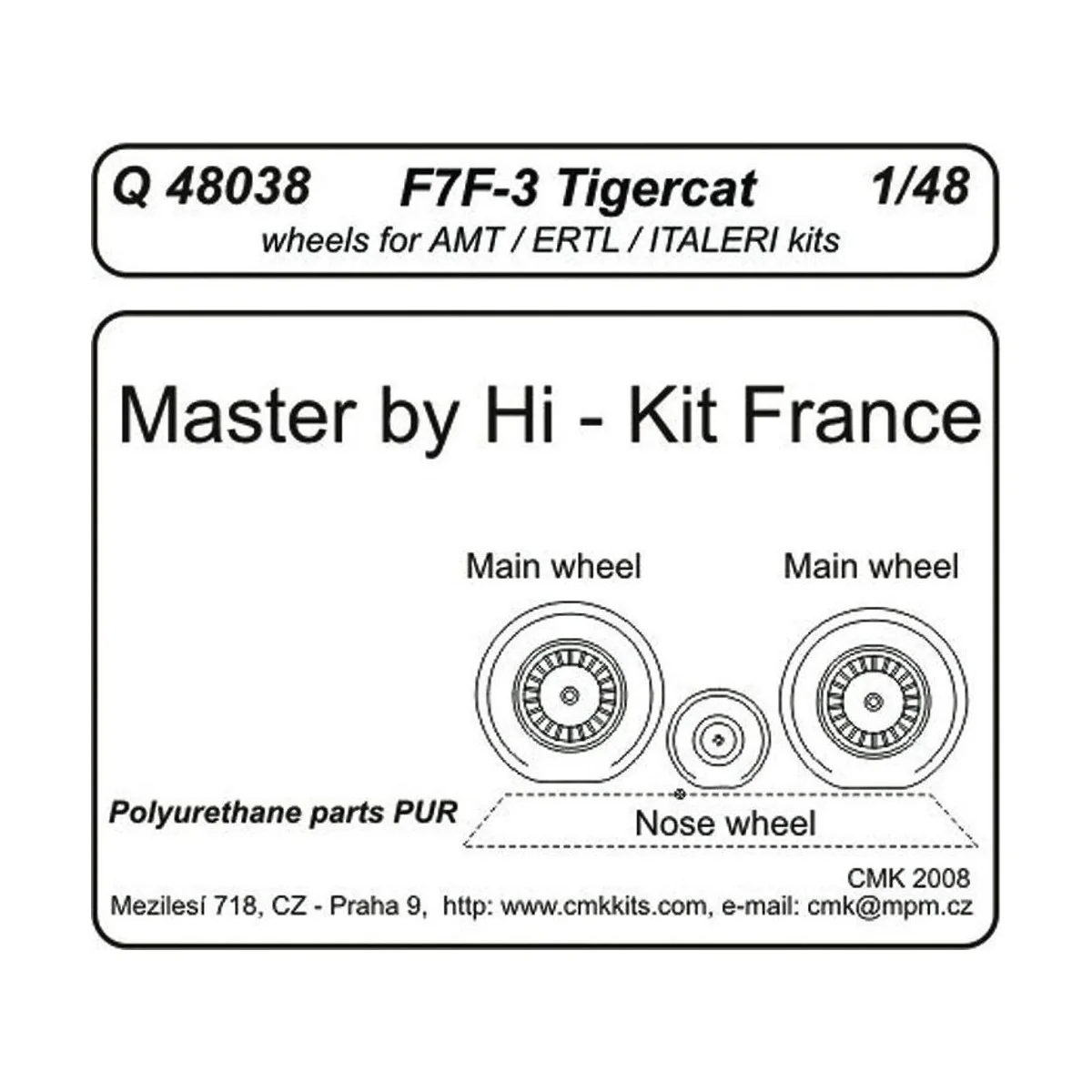 F7F-3 tigercat wheels für Revell Bausatz - CMK 129-Q48038