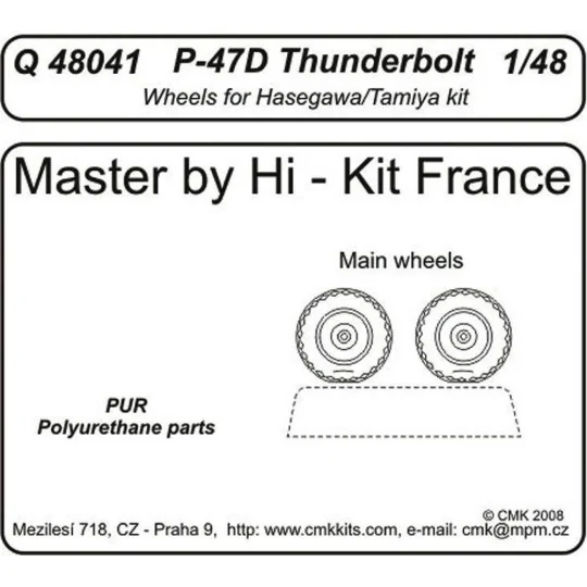P-47D Thunderbolt wheels für Tamiya und Hasegawa Bausatz, 1/48 - CM...
