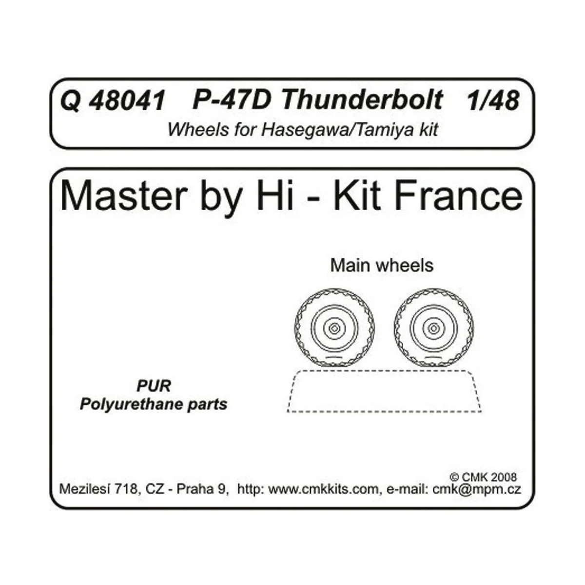 P-47D Thunderbolt wheels für Tamiya und Hasegawa Bausatz - CMK 129-...