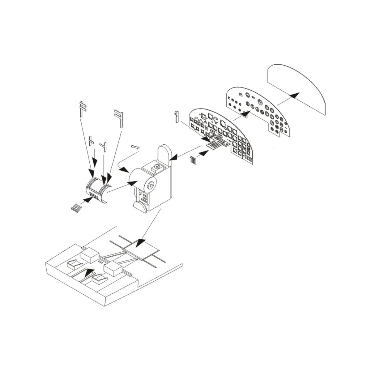 B-17 Flying Fortress - Instrument panel, 1/72 - CMK 129-Q72176