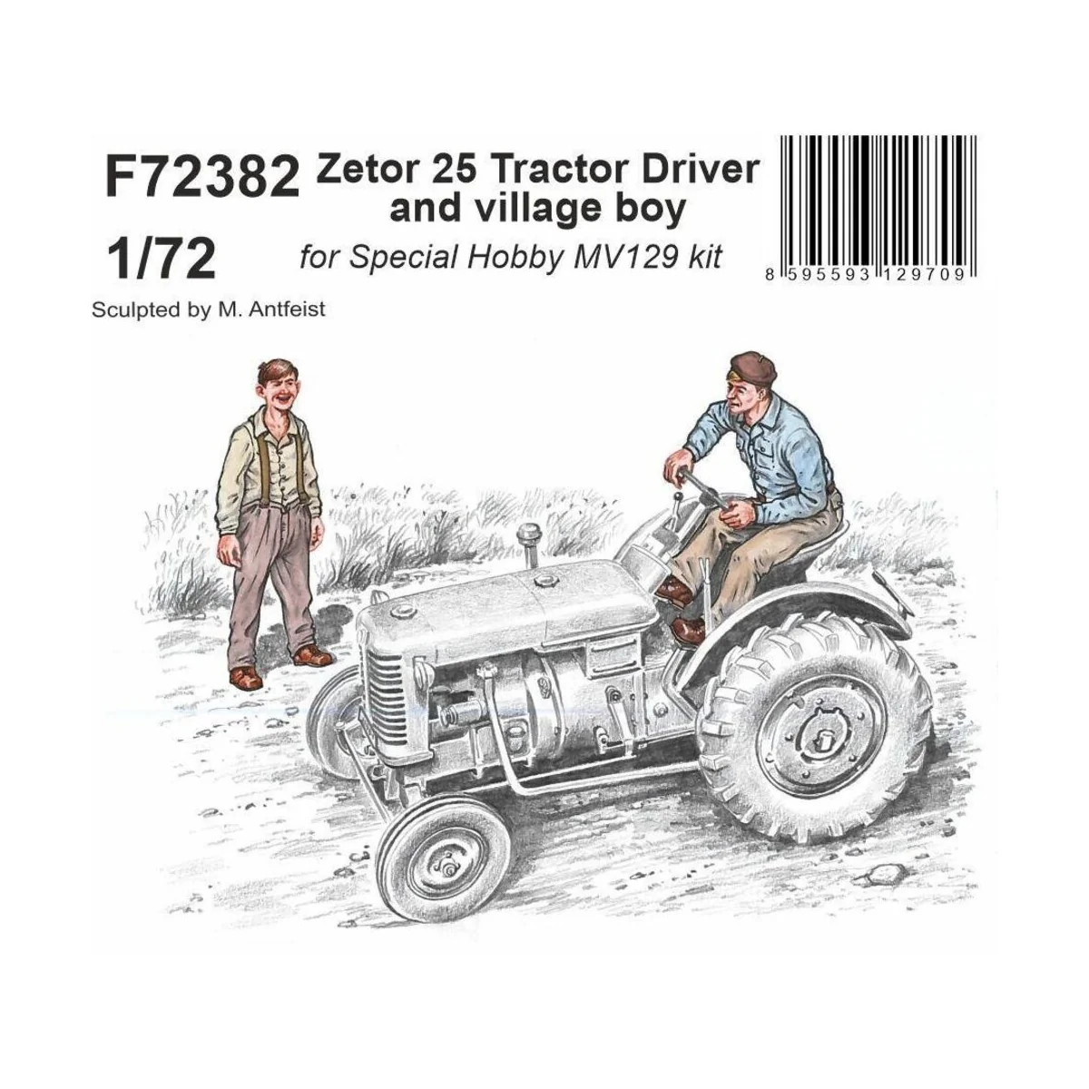 Zetor 25 Tractor Driver and village boy 1/72 - CMK 129-F72382