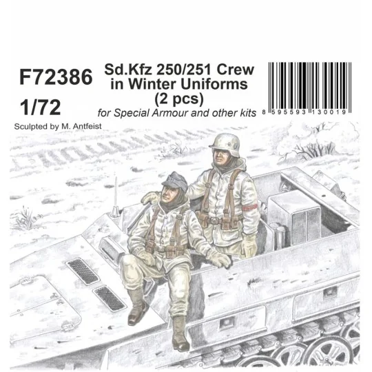 Sd.Kfz 250/251 Crew in Winter Uniforms, 1/72 - CMK 129-F72386 Sd.Kfz 250/251 Crew in Winter Uniforms, 1/72 - CMK 129-F72386