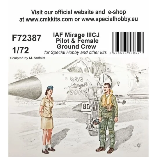 IAF Mirage IIICJ Pilot & Female Ground Crew - CMK 129-F72387