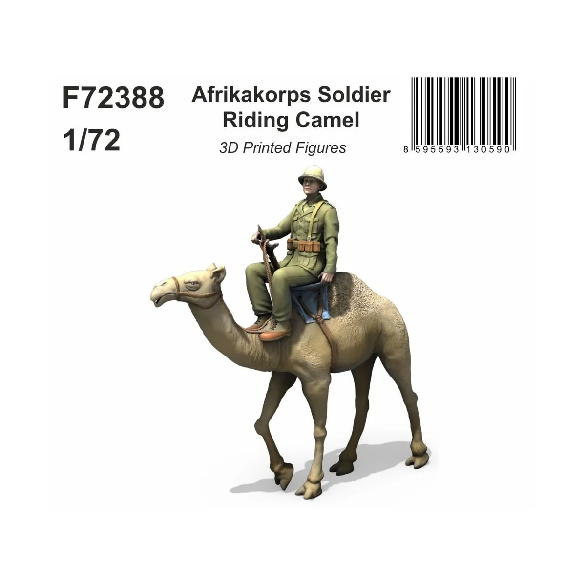 Afrikakorps Soldier Riding Camel 1/72 / 3D Printed - CMK 129-F72388