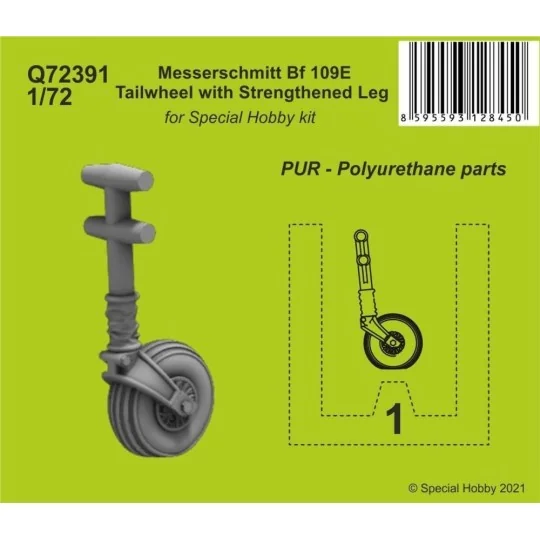 Messerschmitt Bf 109E Tailwheel with Strengthened Leg, 1/72 - CMK 1... Messerschmitt Bf 109E Tailwheel with Strengthened Leg, 1/72 - CMK 1...