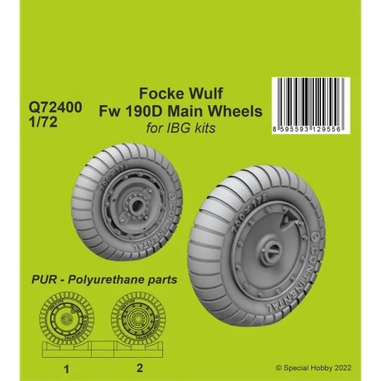 Focke Wulf Fw 190D-9 Main Wheels / for1/72 IBG kits, 1/72 - CMK 129...
