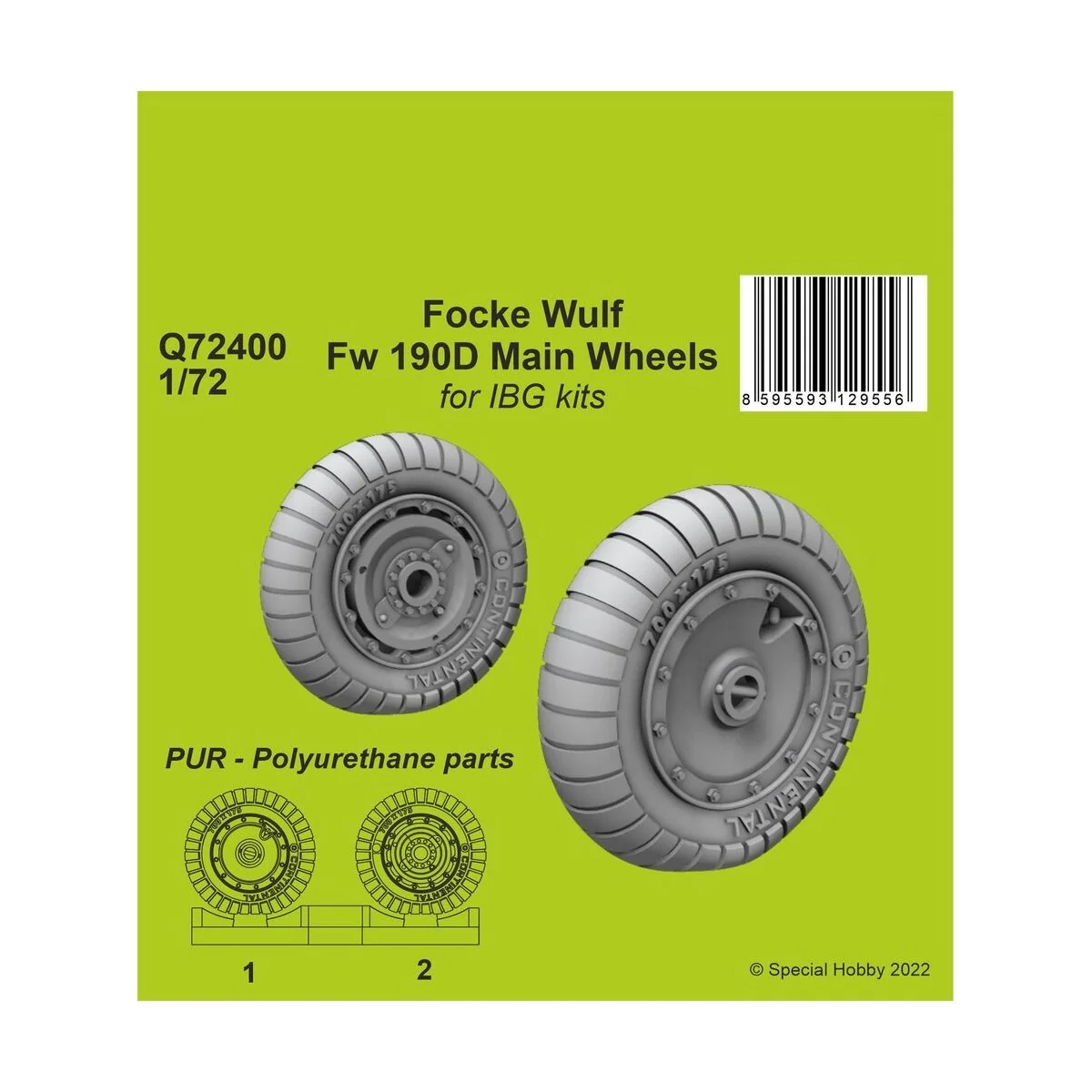 Focke Wulf Fw 190D-9 Main Wheels / for1/72 IBG kits, 1/72 - CMK 129...