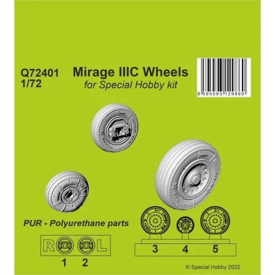Mirage IIIC Wheels for Special Hobby kit - CMK 129-Q72401
