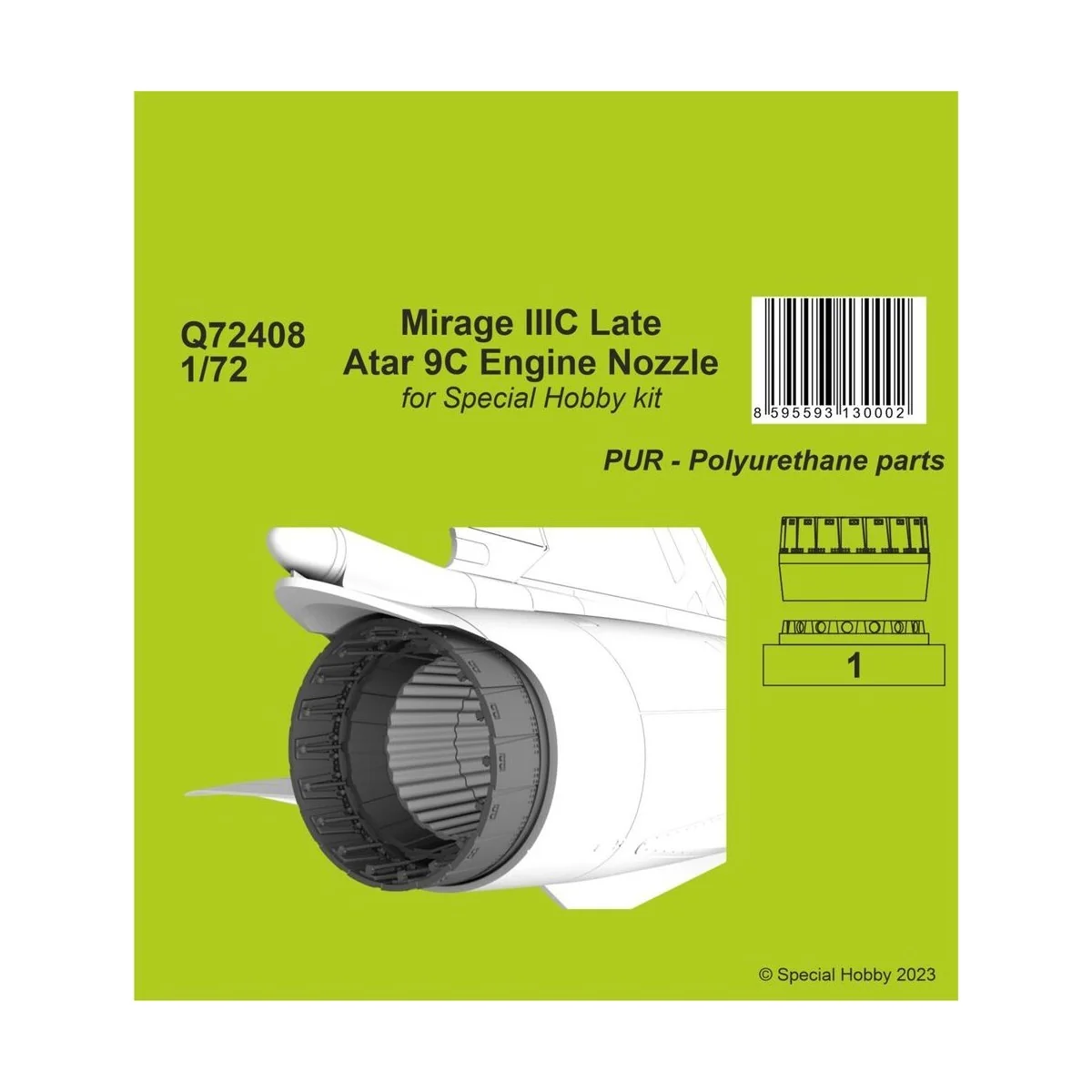 Mirage IIIC Late - Atar 9C Engine Nozzle, 1/72 - CMK 129-Q72408