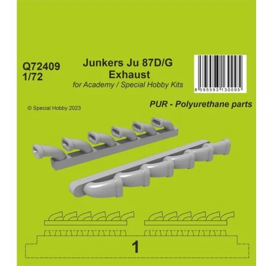 Junkers Ju 87D/G Exhaust 1/72 / for Academy and Special Hobby Kits,... Junkers Ju 87D/G Exhaust 1/72 / for Academy and Special Hobby Kits,...