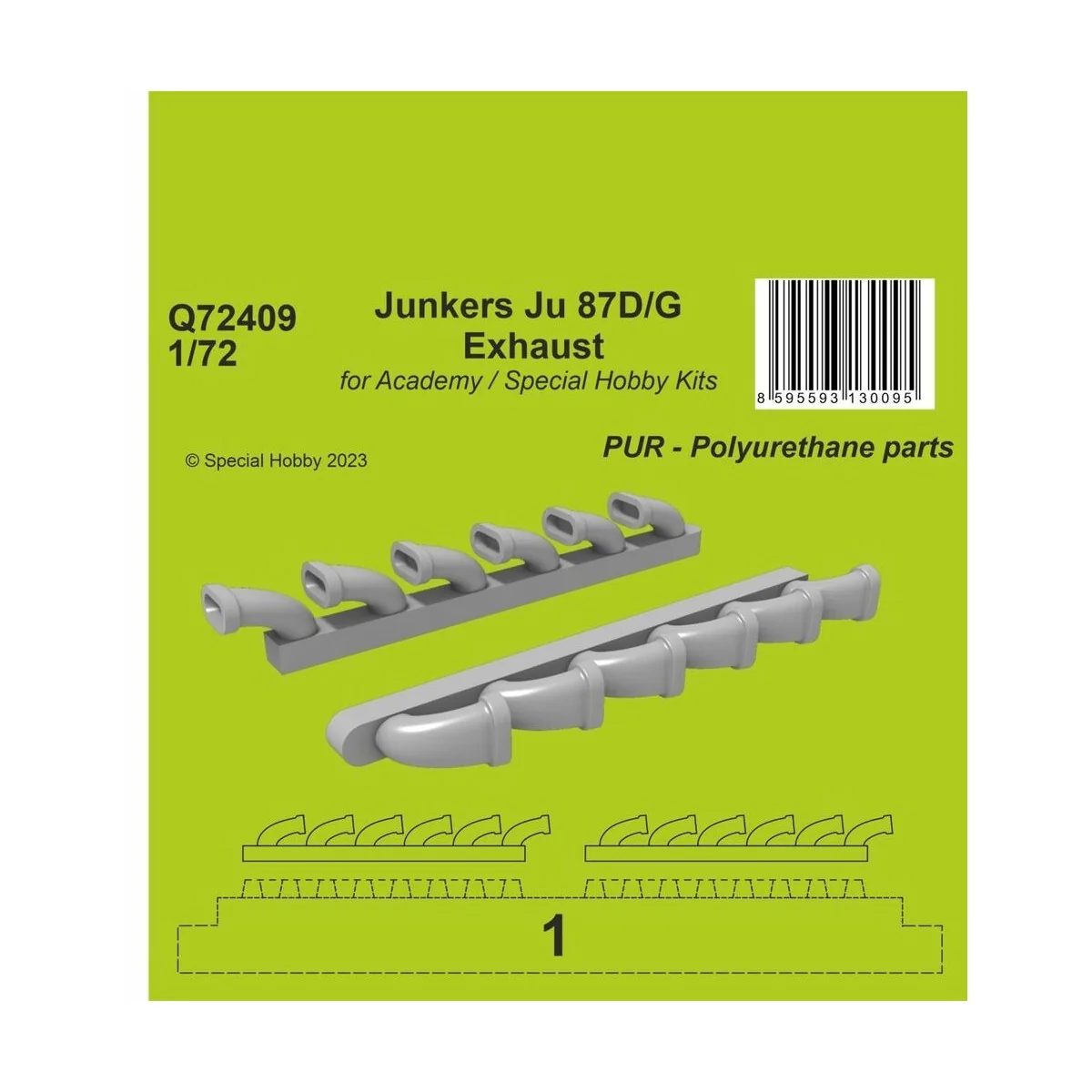 Junkers Ju 87D/G Exhaust 1/72 / for Academy and Special Hobby Kits ...