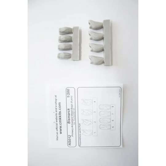Bismarck Primary Armament Blast Bags 8pc, 1/200 - CMK 129-NS012