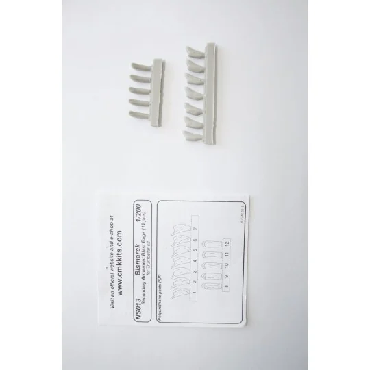 Bismarck Secondary Armam.Blast Bags 12pc, 1/200 - CMK 129-NS013