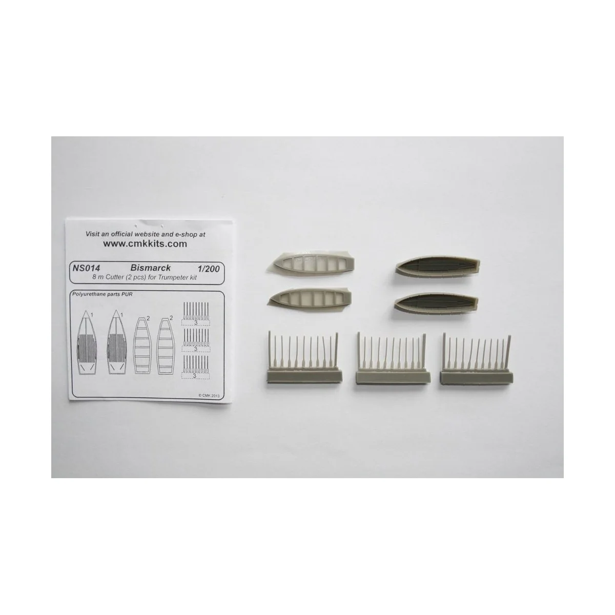 Bismarck 8 m Cutter 2pcs.f.TRU, 1/200 - CMK 129-NS014