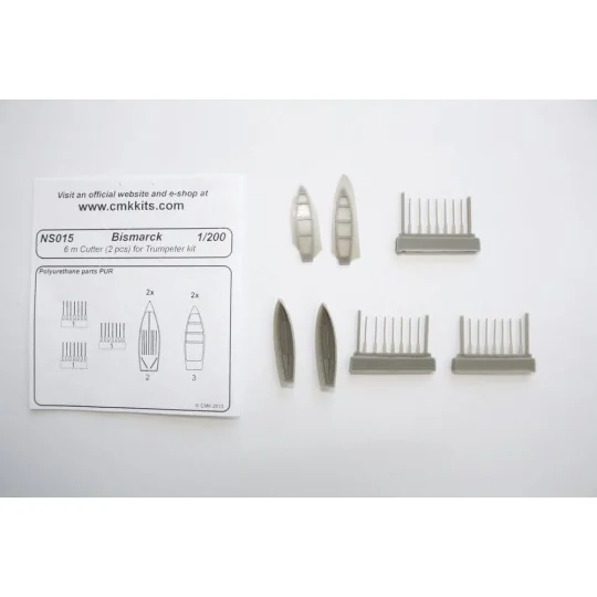 Bismarck 6 m Cutter 2pcs. f.TRU, 1/200 - CMK 129-NS015