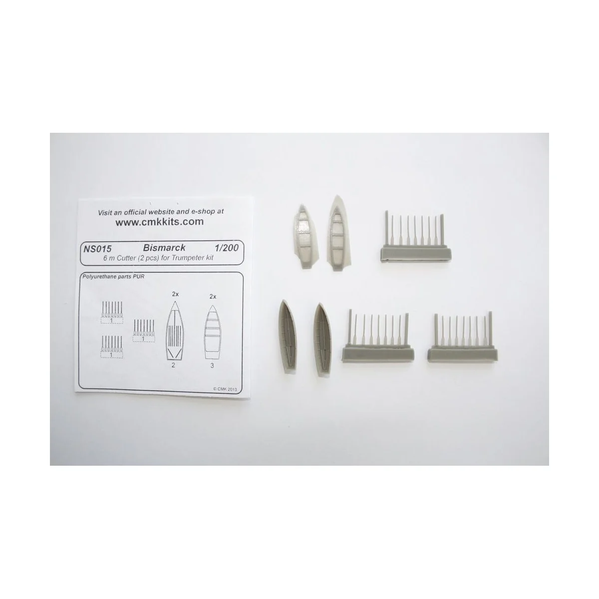 Bismarck 6 m Cutter 2pcs. f.TRU, 1/200 - CMK 129-NS015
