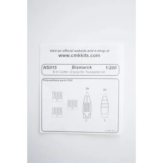 Bismarck 6 m Cutter 2pcs. f.TRU, 1/200 - CMK 129-NS015