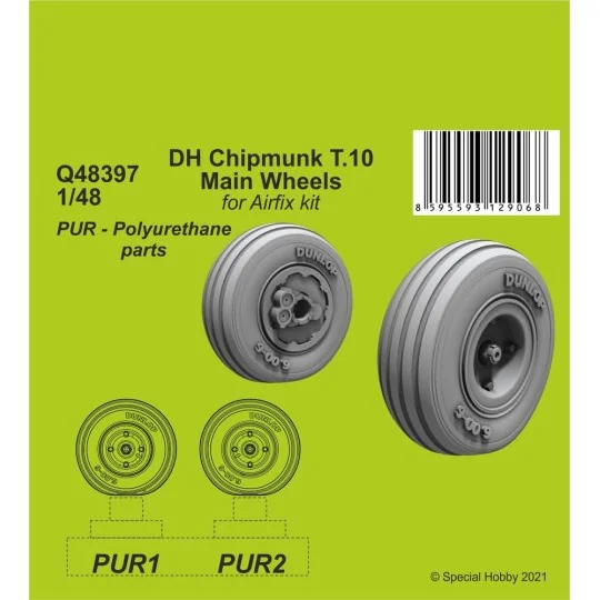 DH Chipmunk T.10 Main Wheels, 1/48 - CMK 129-Q48397 DH Chipmunk T.10 Main Wheels, 1/48 - CMK 129-Q48397