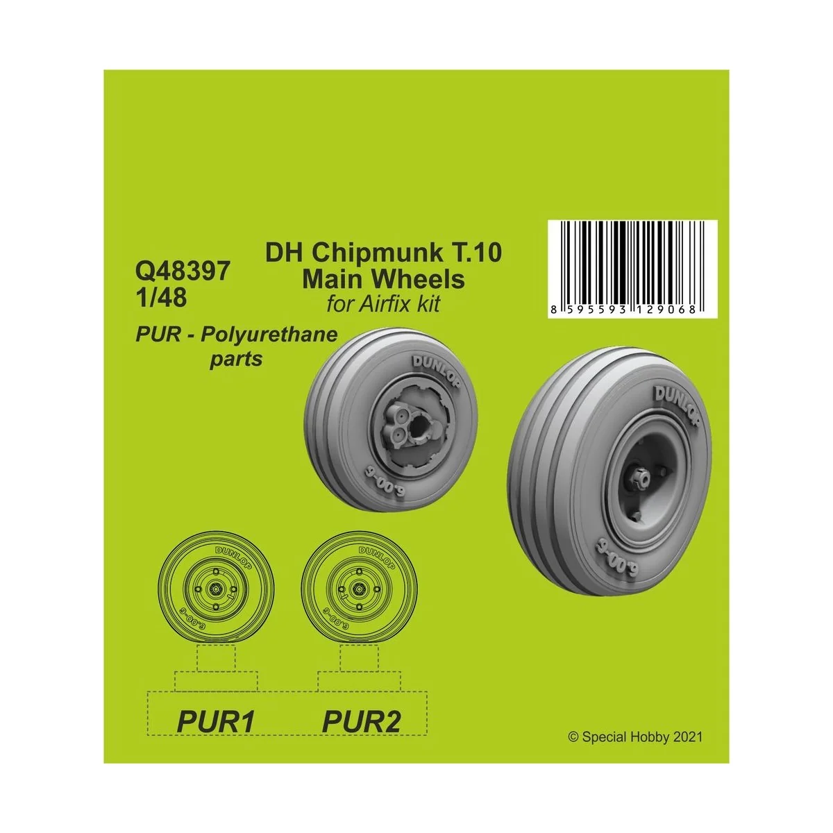 DH Chipmunk T.10 Main Wheels, 1/48 - CMK 129-Q48397 DH Chipmunk T.10 Main Wheels, 1/48 - CMK 129-Q48397