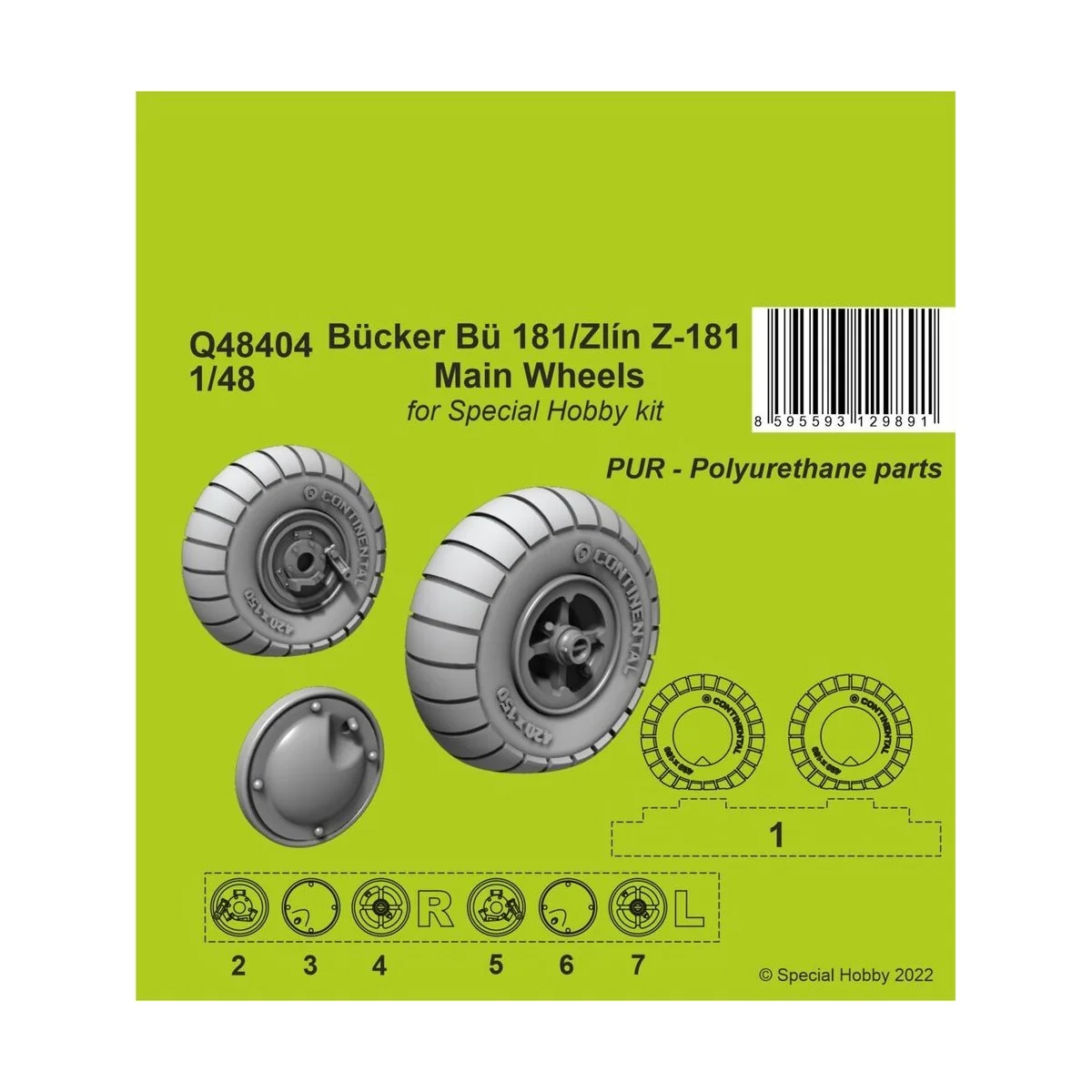 Bücker Bü 181/Zlin Z-181 Main Wheels - CMK 129-Q48404