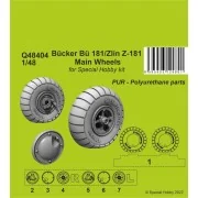 Bücker Bü 181/Zlin Z-181 Main Wheels, 1/48 - CMK 129-Q48404 Bücker Bü 181/Zlin Z-181 Main Wheels, 1/48 - CMK 129-Q48404