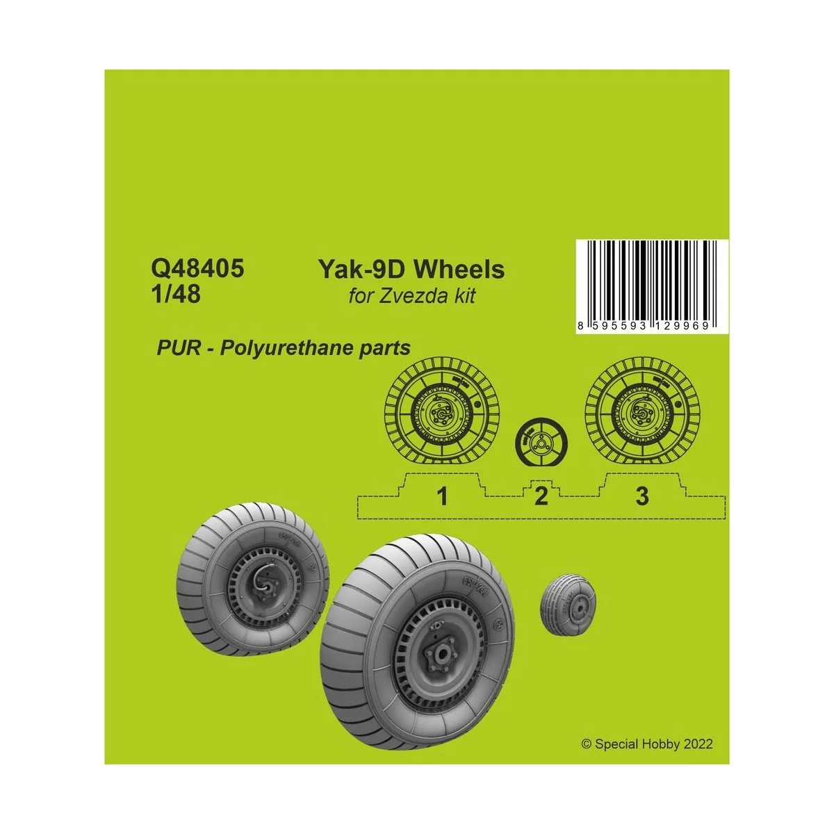 Yak-9D Wheels, 1/48 - CMK 129-Q48405