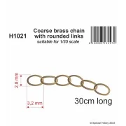 Coarse brass chain with rounded links - suitable for 1/35 scale, 1/...