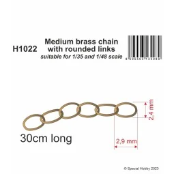 Medium brass chain with rounded links - suitable for 1/35 and 1/48 ...