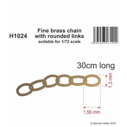 Fine brass chain with rounded links - suitable for 1/72 scale, 1/72...