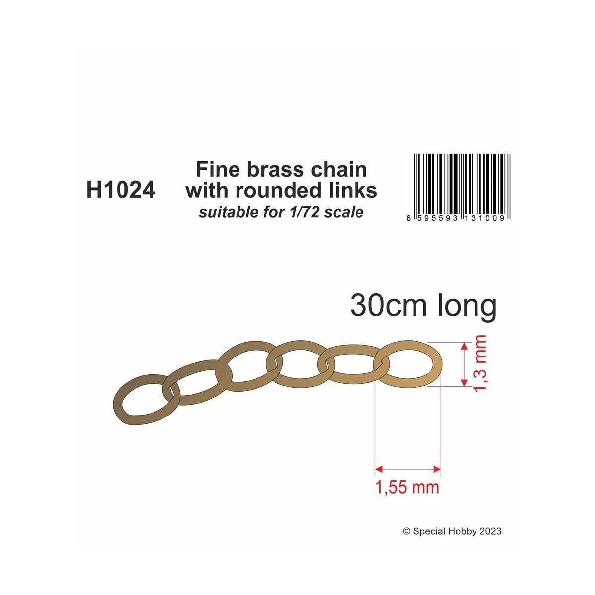 Fine brass chain with rounded links - suitable for 1/72 scale - CMK...