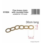 Fine brass chain with rounded links - suitable for 1/72 scale, 1/72...