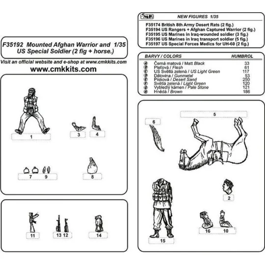 Mounted Afghan Warrior + US Special Warrior, 1/35 - CMK 129-F35192