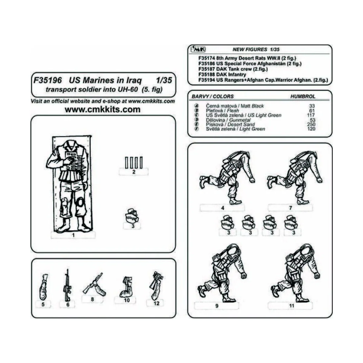 US Marines in Iraq transports Soldier (5 Fig.), 1/35 - CMK 129-F35196