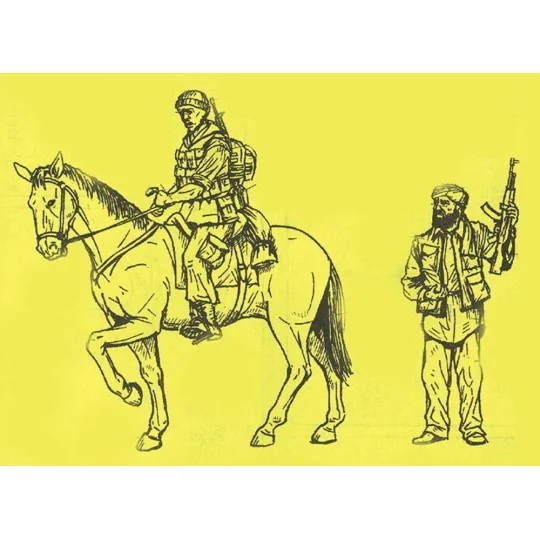 US Military Policman Mounted and Iraqi Civilians - CMK 129-F35198