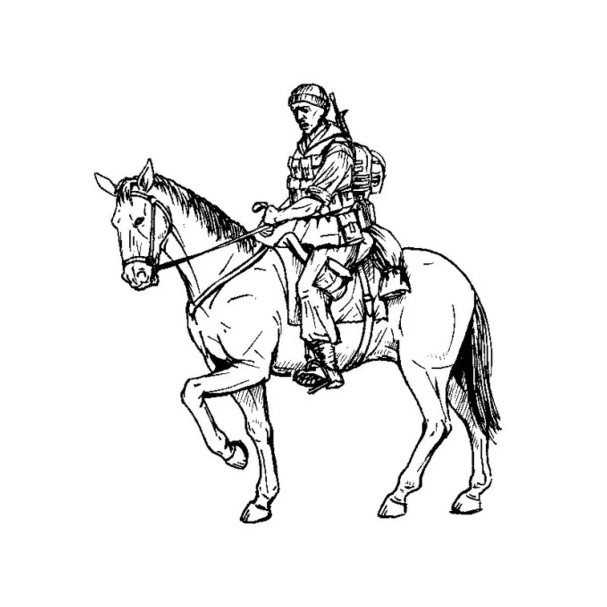 US mounted soldier in Afganistan (1 fig & horse) - CMK 129-F35208