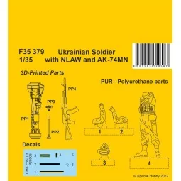 Ukranian Soldier with NLAW and AK-74MN, 1/35 - CMK 129-F35379
