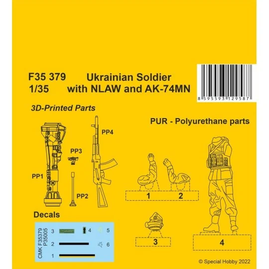 Ukranian Soldier with NLAW and AK-74MN, 1/35 - CMK 129-F35379