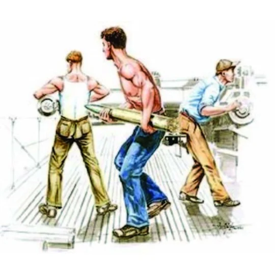 USS Gato class crew canon crew in action, 1/72 - CMK 129-F72178