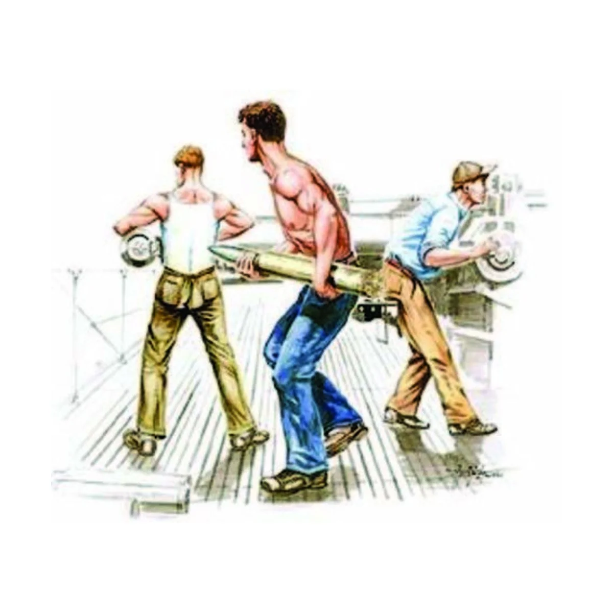 USS Gato class crew canon crew in action - CMK 129-F72178