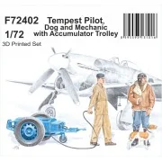 Tempest Pilot, Dog and Mechanic with Accumulator Trolley 1/72 - CMK...