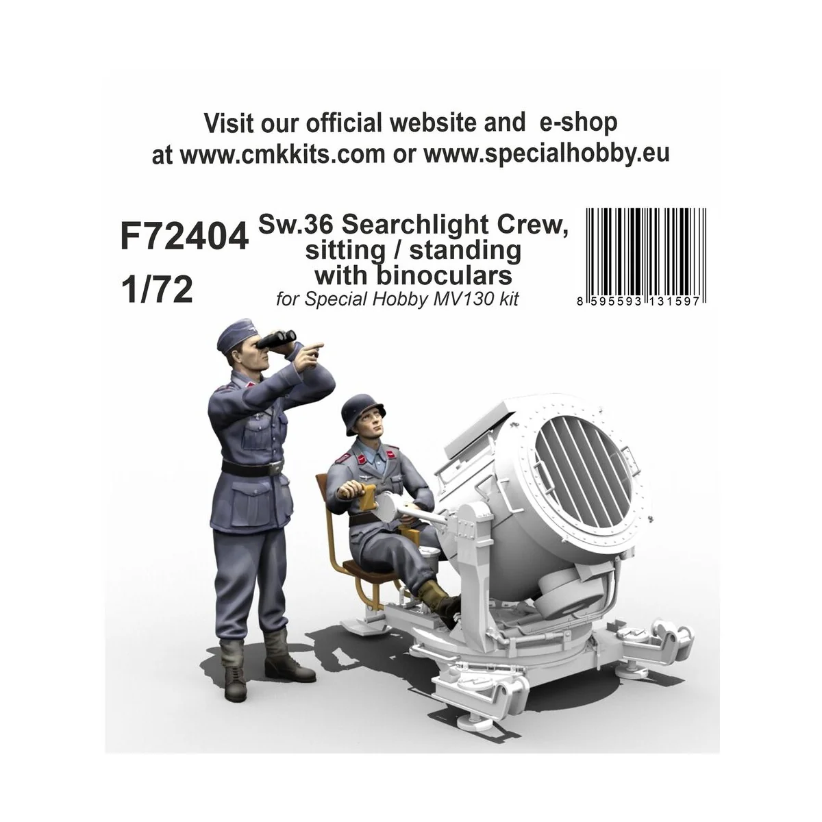 Sw.36 Searchlight Crew, sitting / standing with binoculars, 1/72 - ...