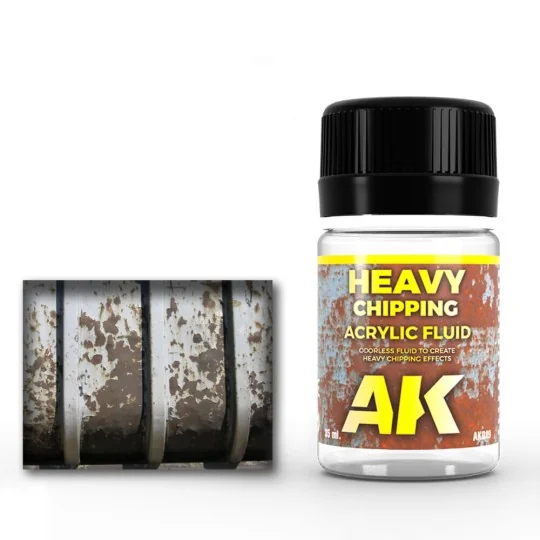 HEAVY CHIPPING EFFECTS ACRYLIC FLUID - AK Interactive AK089 HEAVY CHIPPING EFFECTS ACRYLIC FLUID - AK Interactive AK089