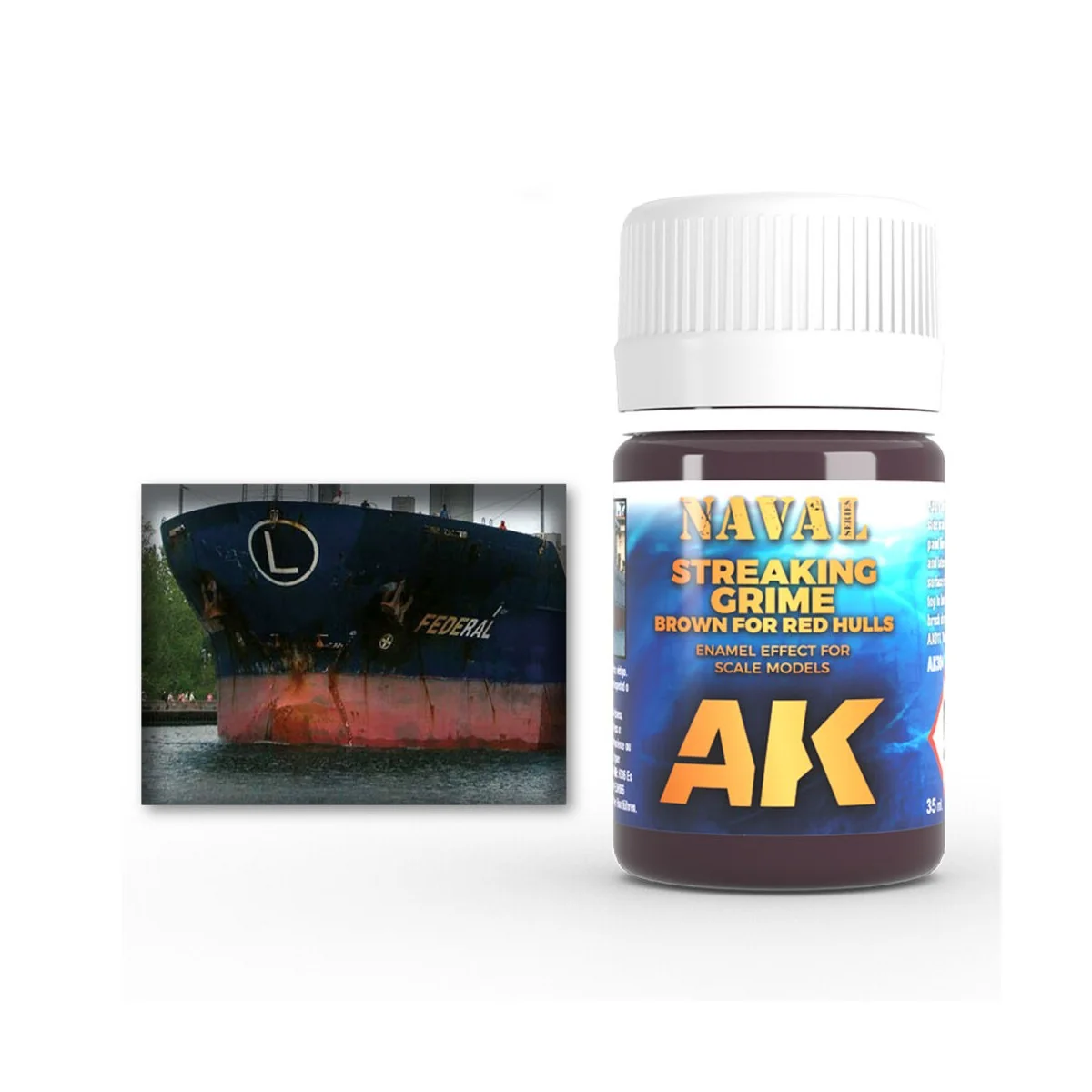 BROWN STREAKING GRIME FOR RED HULLS - AK Interactive AK304 BROWN STREAKING GRIME FOR RED HULLS - AK Interactive AK304