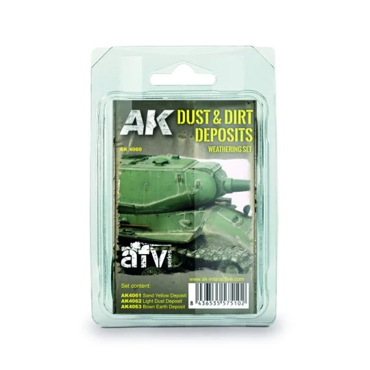 DUST AND DIRT DEPOSITS WEATHERING SET - AK Interactive AK4060 DUST AND DIRT DEPOSITS WEATHERING SET - AK Interactive AK4060
