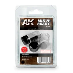 MIX N READY (4 EMPTY JARS WHITH LABELS) - AK Interactive AK616