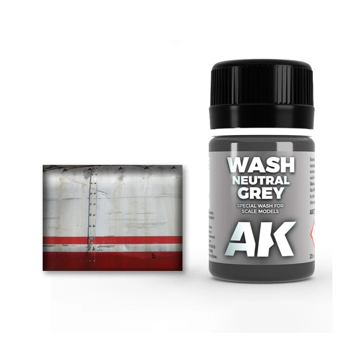 NEUTRAL GREY FOR WHITE/BLACK WASH - AK Interactive AK677 NEUTRAL GREY FOR WHITE/BLACK WASH - AK Interactive AK677