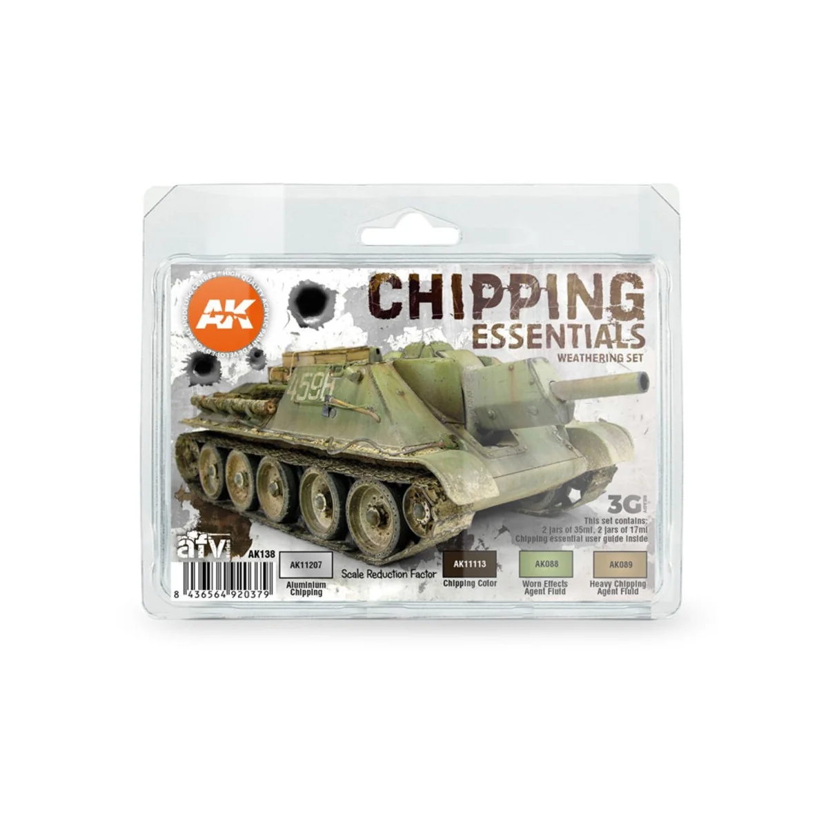 CHIPPING ESSENTIALS WEATHERING SET - AK Interactive AK138