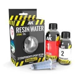 RESIN WATER 2-COMPONENTS EPOXY RESIN - 375ml - AK Interactive AK8043