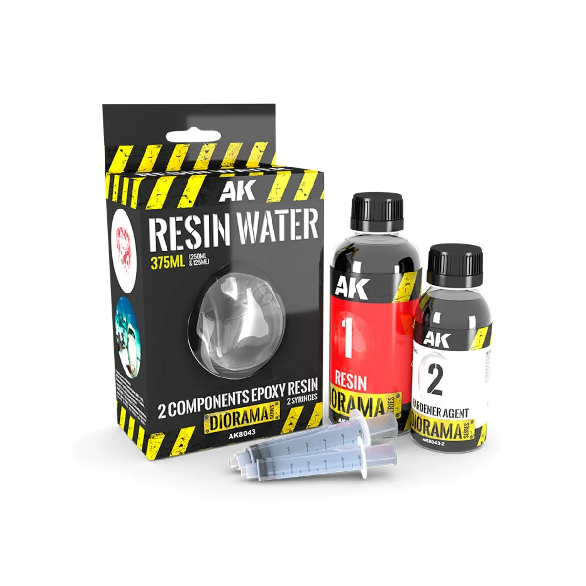 RESIN WATER 2-COMPONENTS EPOXY RESIN - 375ml - AK Interactive AK8043